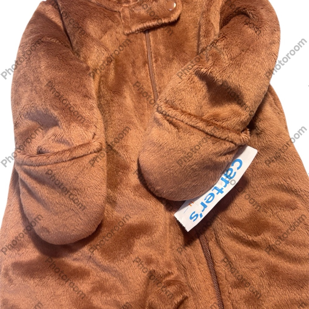 Carter’s Cozy Brown Bear 3 Month One Piece Coverall New With Tags - Picture 3 of 5